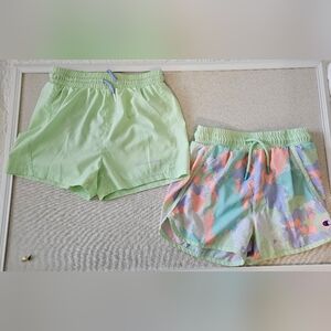 Girl's Bundle: Champion Green and Multicolor Shorts Set